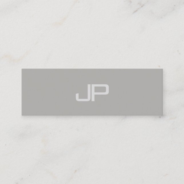 Trendy Elegant Design Monogram Minimalistic Plain Mini Business Card (Front)