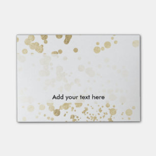 Trendy elegant faux gold modern confetti pattern post-it notes