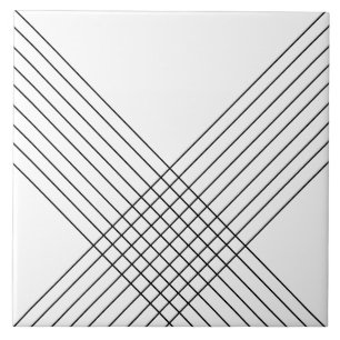 Trendy Elegant Geometric On White Ceramic Tile