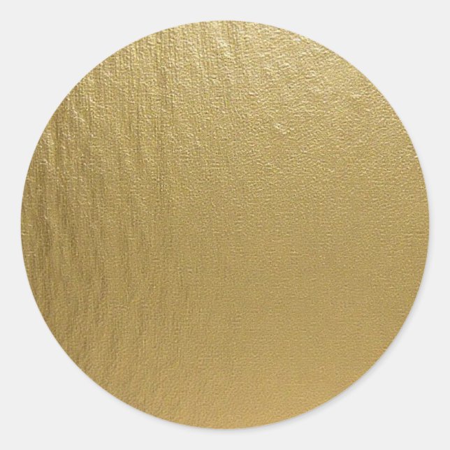 Trendy Elegant Glamour Faux Gold  Classic Round St Classic Round Sticker (Front)