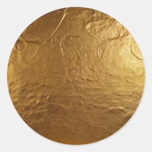Trendy Elegant Glamour Faux Gold  Classic Round Sticker