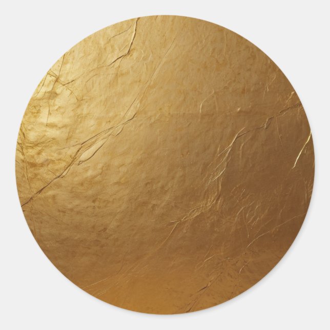 Trendy Elegant Glamour Faux Gold  Classic Round Sticker (Front)