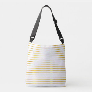 Trendy Elegant Glamourous Modern Faux Gold Stripes Crossbody Bag
