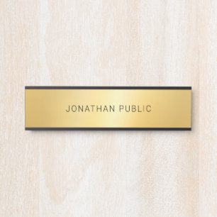 Trendy Elegant Gold Look Modern Simple Glamour Door Sign