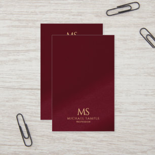 Trendy Elegant Gold Text Monogram Vertical Euro Business Card