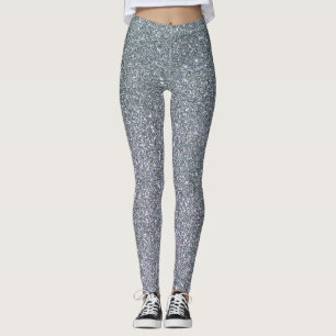 Trendy Elegant Grey Glitter Leggings