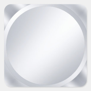 Trendy Elegant Metallic Silver Blank Custom Square Sticker