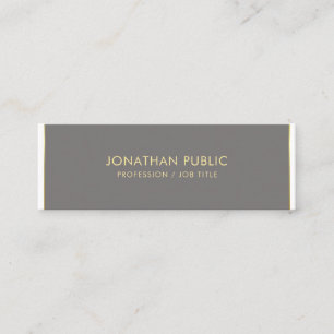 Trendy Elegant Minimalistic Design Brown Luxury Mini Business Card