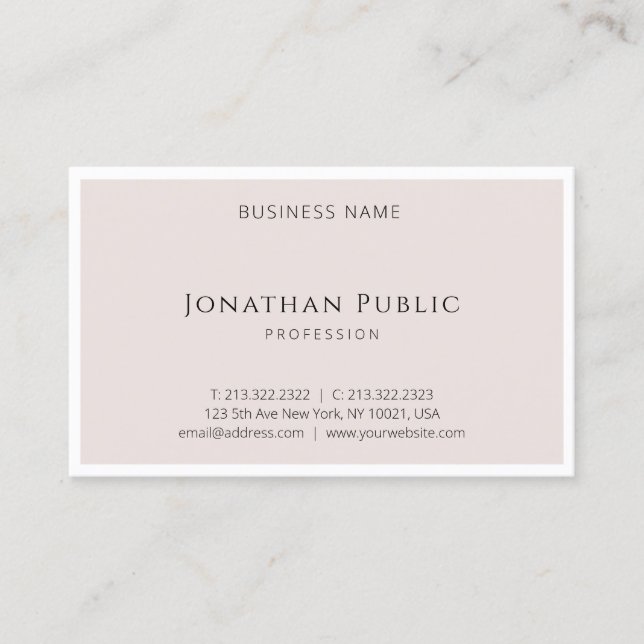 Trendy Elegant Minimalistic Design Modern Template Business Card (Front)