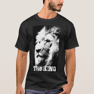 Trendy Elegant Modern Black And White Pop Art Lion T-Shirt