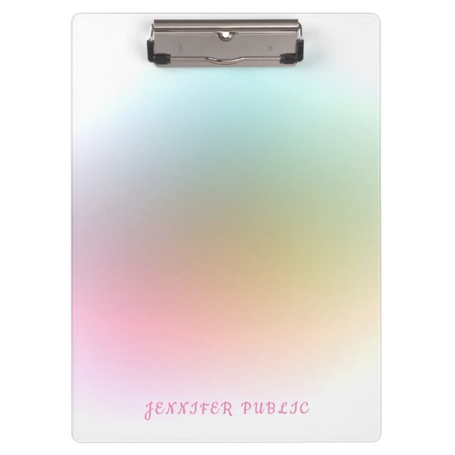 Trendy Elegant Modern Colorful Template Clipboard (Front)