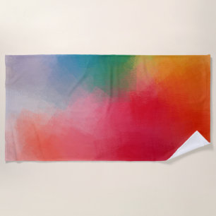 Trendy Elegant Modern Colourful Abstract Blank Beach Towel
