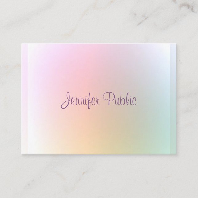 Trendy Elegant Modern Colourful Template Script Business Card (Front)
