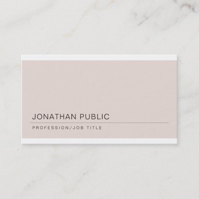 Trendy Elegant Modern Cool Plain Professional Business Card (Front)