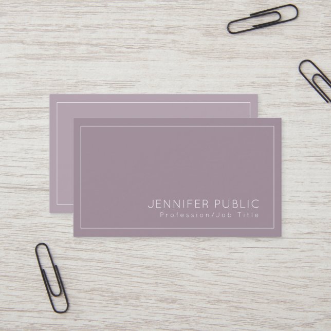 Trendy Elegant Modern Creative Plain Luxury Salon Business Card (Front/Back In Situ)