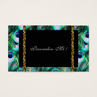 Trendy Elegant Modern Girly Peacock & Leopard