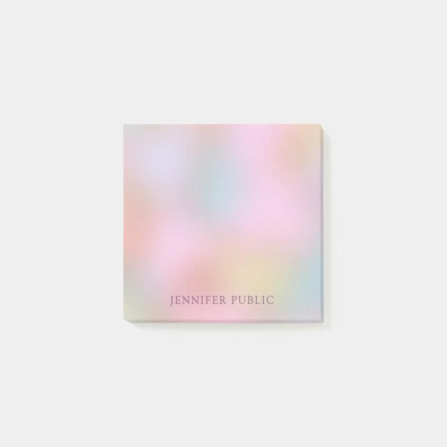Trendy Elegant Modern Pastel Colours Template Post-it Notes (Front)