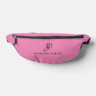 Trendy Elegant Modern Pink Template Monogram Bum Bags
