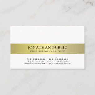 Trendy Elegant Modern Professional Gold Plain Business Card