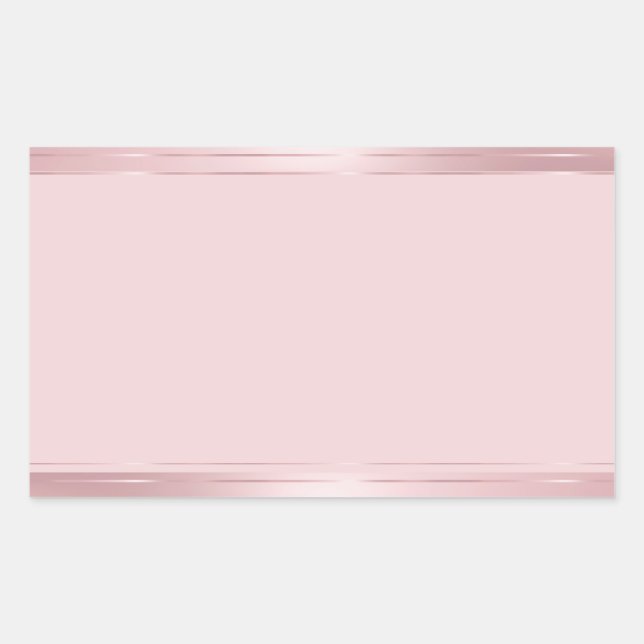 Trendy Elegant Modern Rose Gold Blank Template Rectangular Sticker (Front)