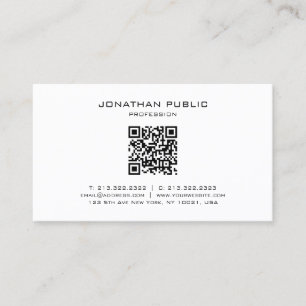 Trendy Elegant Modern Simple QR Code Template Business Card