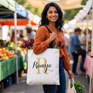 Trendy Elegant Monogram Bag Personalised Tote