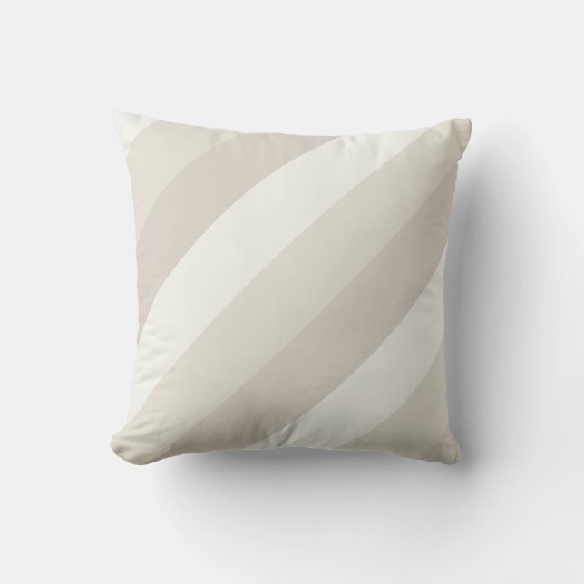 Trendy Elegant Pastel Beige Stripe Modern Template Cushion (Front)