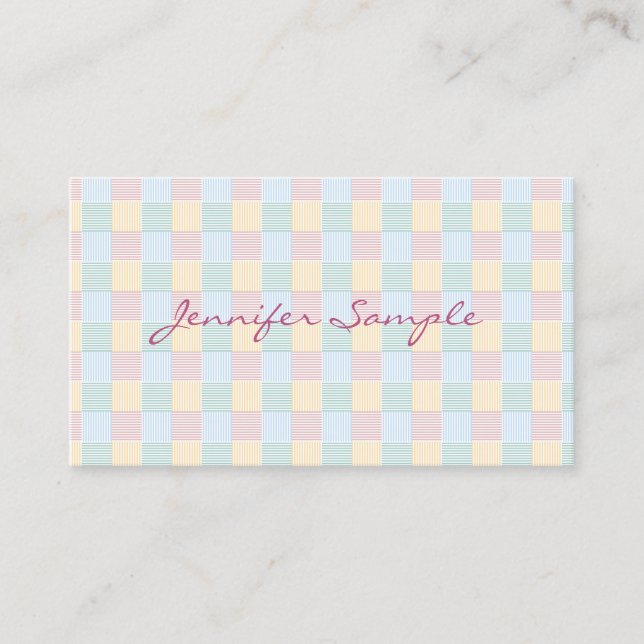 Trendy Elegant Pastel Colours Modern Simple Design Business Card (Front)