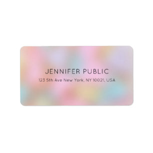 Trendy Elegant Pastel Colours Modern Template Label