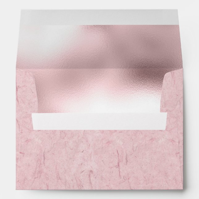 Trendy Elegant Pink Faux Foil Envelope (Back (Bottom))