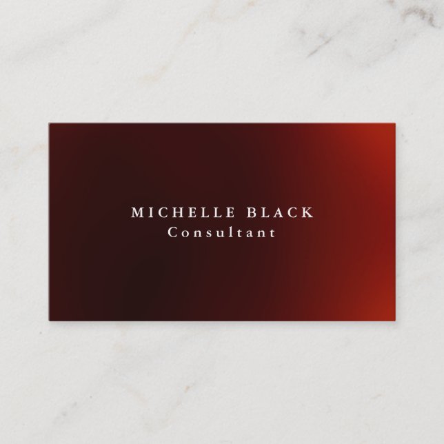 Trendy Elegant Red Brown Professional Business Card (Front)