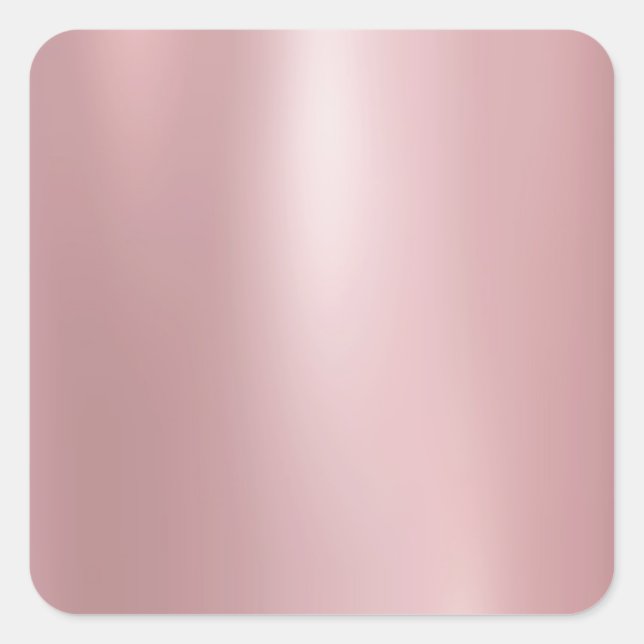 Trendy Elegant Rose Gold Blank Modern Template Square Sticker (Front)