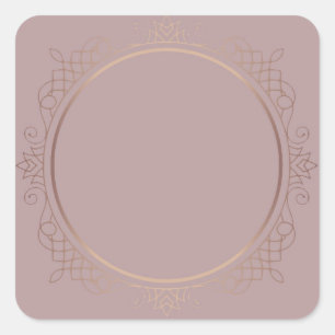 Trendy Elegant Rose Gold Blank Modern Template Square Sticker