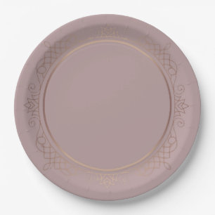 Trendy Elegant Rose Gold Custom Blank Template Paper Plate