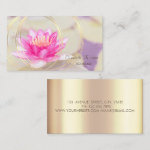 Trendy Elegant Rose Gold ,Gold Circles Lotus Business Card
