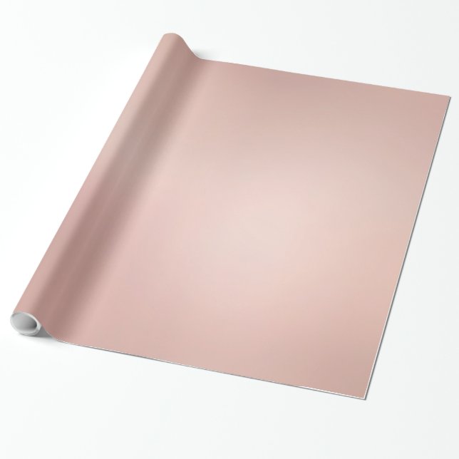 Trendy Elegant Rose Gold Template Glossy Gift Wrapping Paper (Unrolled)