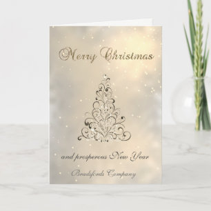 Trendy  Elegant Shiny , Christmas  Tree,Corporate Holiday Card