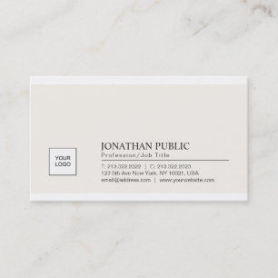 Trendy Elegant Simple Design Company Logo Plain Business Card