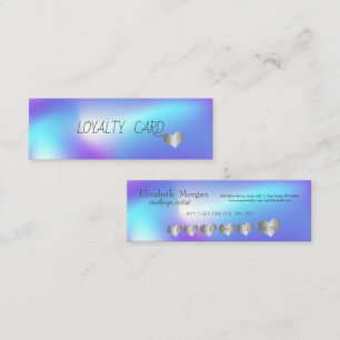 Trendy Elegant Simple Hearts,Holographic Loyalty Card