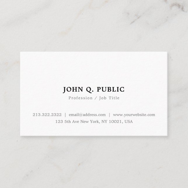 Trendy Elegant Simple Modern Minimalistic Design Business Card (Front)