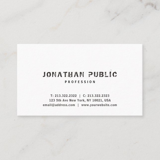 Trendy Elegant Simple Modern Professional Template Business Card (Front)