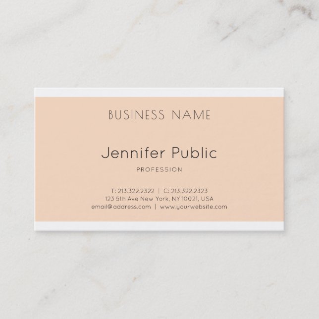 Trendy Elegant Stylish Graphic Design Luxury Plain Business Card (Front)