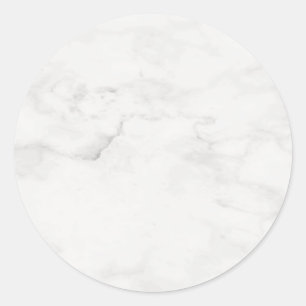 Trendy Elegant White Marble Blank Template Custom Classic Round Sticker