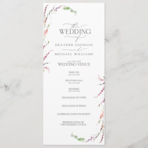Trendy Elegant Wildflower Floral Wedding Program