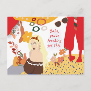 Trendy Encouraging Quote You Got This Girly Postcard
