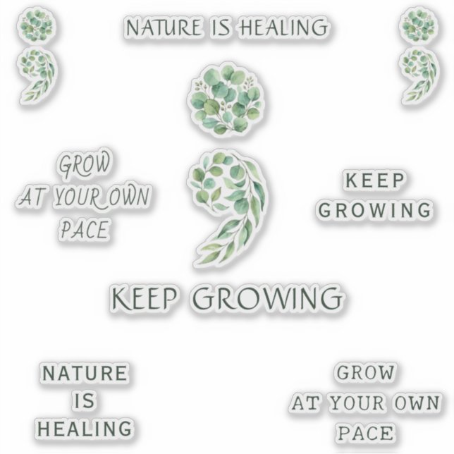 Trendy Encouraging Semicolon Positive Planner Pack (Front)