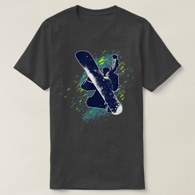 Trendy Etreme Sports Winter Snowboard Poster  T-Shirt (Design Front)