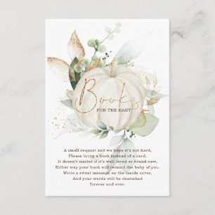Trendy Eucalyptus Greenery Pumpkin Books for Baby Enclosure Card