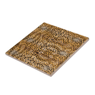 Trendy Exotic Cheetah Fur Pattern Animal Print Ceramic Tile
