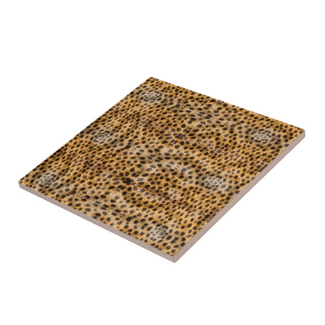 Trendy Exotic Cheetah Fur Pattern Animal Print Ceramic Tile (Side)